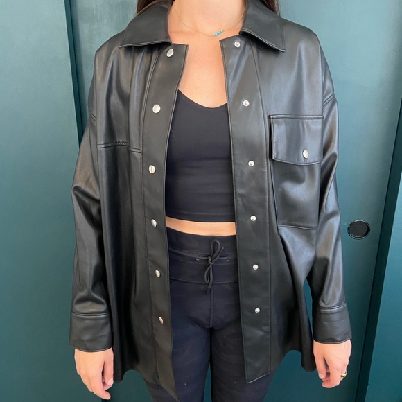 Leather Zara Shacket - Picture 1 of 4